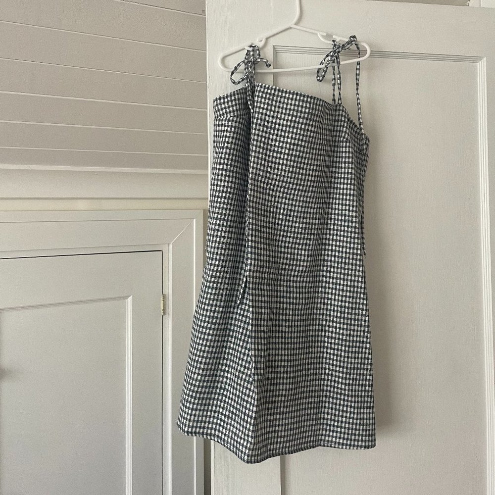 NWT Reformation Aubree Linen Dress (Gingham) | Size S